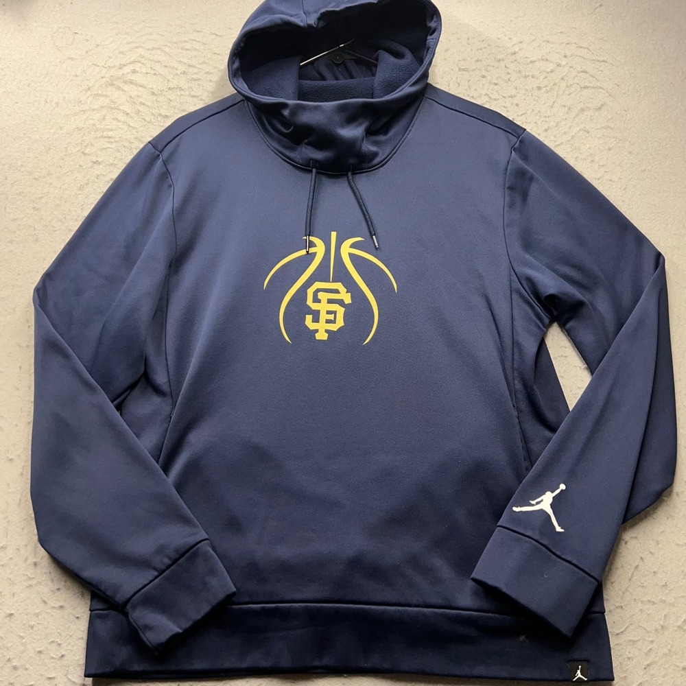 Jordan Mens Therma-FIT Hoodie Navy Blue SF Basketball Pullover Size M 2513